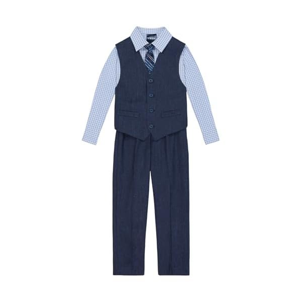 IZOD Boys' 4-piece Formal Dress Up Suit Set, Vest, Pants, Collared Shirt, and Tie