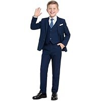 Boys Formal Suit Set with Adjustable Waist, 2 Fit Type: Regular & Husky - 图片 2