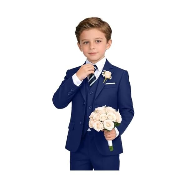 Boys Suit 4 Pcs Slim Fit Set Casual Suits Wedding Outfit Prom Jacket Vest Pant Tie Child Teen Dress Tuxedo Sets for Boy Kid