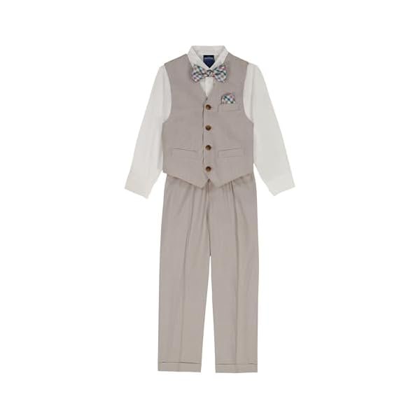 Nautica Boys' 4-piece Formal Suit Set with Vest, Pants, Collared Dress Shirt, and Tie