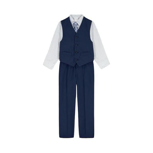 Van Heusen Boys' 4-piece Formal Suit Set, Vest, Pants, Collared Dress Shirt, and Tie