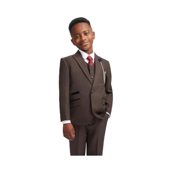 Men's and Boys Slim Fit Suit, 3-6 Pieces Wedding Attire Set, Elegant Formal Outfit