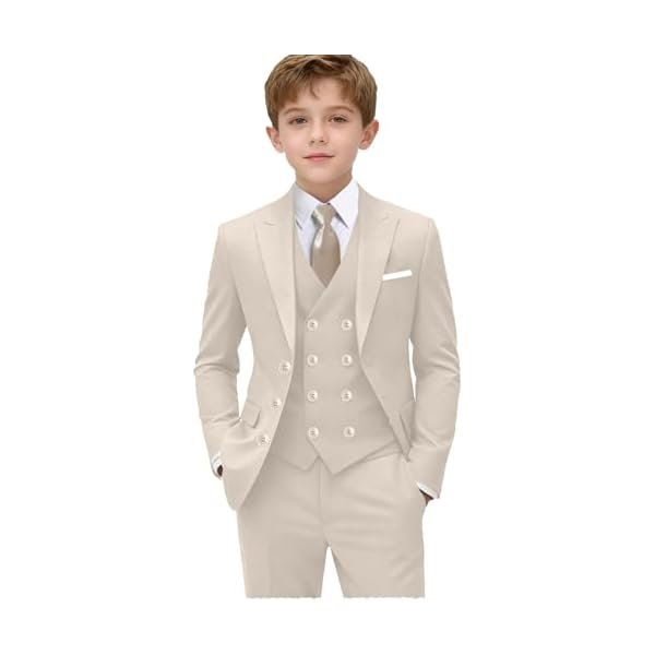Boys Double Breasted Suit for Kids Tuxedo Boy Formal Suits 5 Pieces Wedding Guest Outfit Prom Dress Clothes
