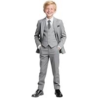 Boys Formal Suit Set with Adjustable Waist, 2 Fit Type: Regular & Husky - 图片 5