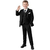 Boys Formal Suit Set with Adjustable Waist, 2 Fit Type: Regular & Husky - 图片 3