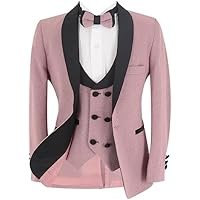 Boys’ Pageboy Slim Fit Glitter Tuxedo Suit Formal Dinner Party Prom Wedding 5 Piece Full Suit Set