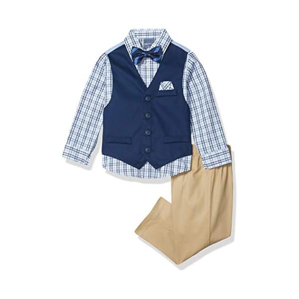 Nautica Boys' 4-piece Formal Suit Set with Vest, Pants, Collared Dress Shirt, and Tie - 图片 4