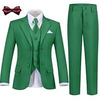 Boys Suit Kids Tuxedo Suits for Boys Formal Blazer Suit Set Easter Wedding Outfit with Tie and Pocket Square - 图片 5